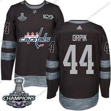 Adidas Muž Washington Capitals #44 Brooks Orpik Černá 1917-2017 100th Výročí Stanley Cup Final Champions Sešitý NHL Dres