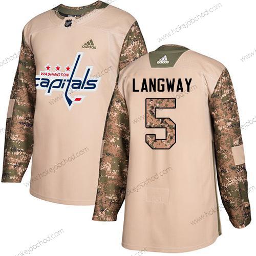 Adidas Muž Washington Capitals #5 Rod Langway Camo Autentické 2017 Veterans Day Sešitý NHL Dres