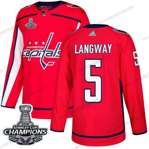 Adidas Muž Washington Capitals #5 Rod Langway Červené Domácí Autentické Stanley Cup Final Champions Sešitý NHL Dres