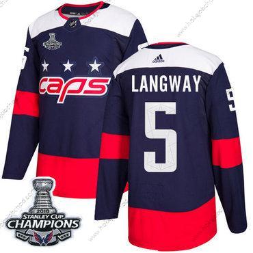 Adidas Muž Washington Capitals #5 Rod Langway Námořnictvo Autentické 2018 Stadium Series Stanley Cup Final Champions Sešitý NHL Dres