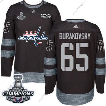 Adidas Muž Washington Capitals #65 Andre Burakovsky Černá 1917-2017 100th Výročí Stanley Cup Final Champions Sešitý NHL Dres