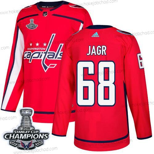 Adidas Muž Washington Capitals #68 Jaromir Jagr Červené Domácí Autentické Stanley Cup Final Champions Sešitý NHL Dres