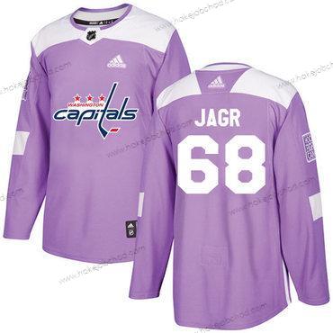 Adidas Muž Washington Capitals #68 Jaromir Jagr Nachový Autentické Bojuje proti rakovině Sešitý NHL Dres