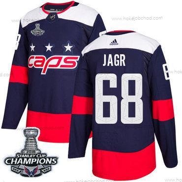 Adidas Muž Washington Capitals #68 Jaromir Jagr Námořnictvo Autentické 2018 Stadium Series Stanley Cup Final Champions Sešitý NHL Dres