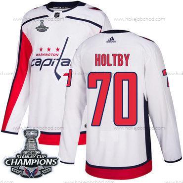 Adidas Muž Washington Capitals #70 Braden Holtby Bílý Road Autentické Stanley Cup Final Champions Sešitý NHL Dres