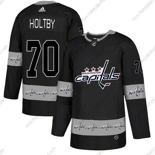 Adidas Muž Washington Capitals #70 Braden Holtby Černá Tým Logos Dres