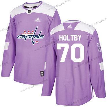 Adidas Muž Washington Capitals #70 Braden Holtby Nachový Autentické Bojuje proti rakovině Sešitý NHL Dres