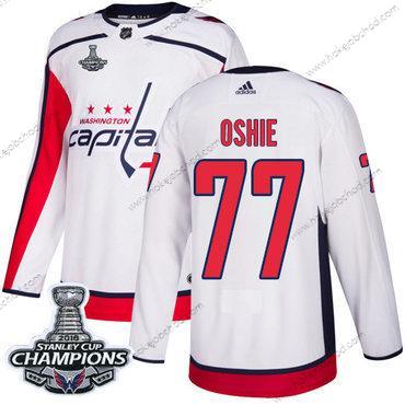 Adidas Muž Washington Capitals #77 T. J. Oshie Bílý Road Autentické Stanley Cup Final Champions Sešitý NHL Dres