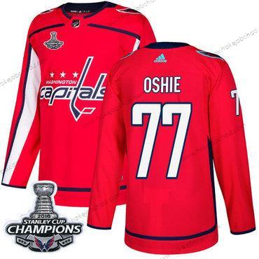 Adidas Muž Washington Capitals #77 T. J. Oshie Červené Domácí Autentické Stanley Cup Final Champions Sešitý NHL Dres