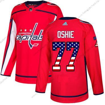 Adidas Muž Washington Capitals #77 T. J. Oshie Červené Domácí Autentické USA Flag Sešitý NHL Dres