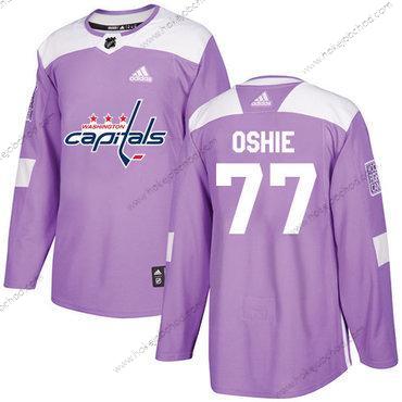 Adidas Muž Washington Capitals #77 T. J. Oshie Nachový Autentické Bojuje proti rakovině Sešitý NHL Dres