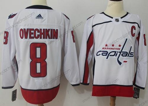 Adidas Muž Washington Capitals #8 Alex Ovechkin Bílý Road Autentické Sešitý NHL Dres