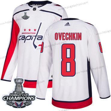 Adidas Muž Washington Capitals #8 Alex Ovechkin Bílý Road Autentické Stanley Cup Final Champions Sešitý NHL Dres