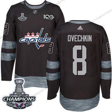 Adidas Muž Washington Capitals #8 Alex Ovechkin Černá 1917-2017 100th Výročí Stanley Cup Final Champions Sešitý NHL Dres