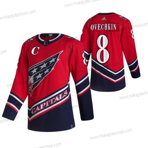 Adidas Muž Washington Capitals #8 Alexander Ovechkin Červené 2020-21 Obrácený Retro Náhradní NHL Dres