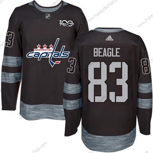 Adidas Muž Washington Capitals #83 Jay Beagle Černá 100th Výročí Sešitý NHL 2017 Hokejový Dres