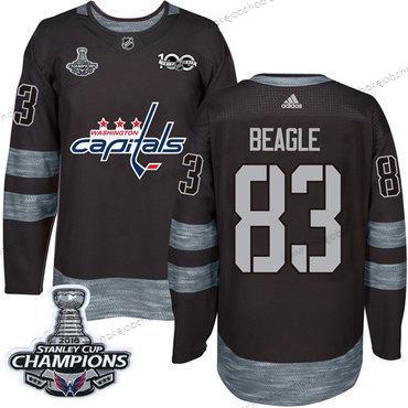 Adidas Muž Washington Capitals #83 Jay Beagle Černá 1917-2017 100th Výročí Stanley Cup Final Champions Sešitý NHL Dres