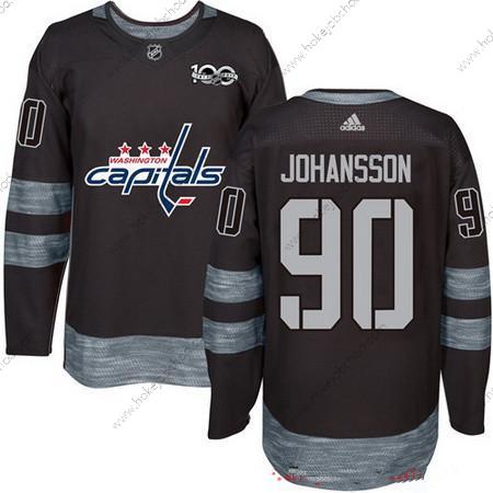 Adidas Muž Washington Capitals #90 Marcus Johansson Černá 100th Výročí Sešitý NHL 2017 Hokejový Dres