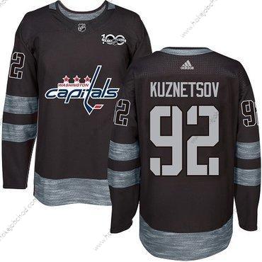 Adidas Muž Washington Capitals #92 Evgeny Kuznetsov Černá 100th Výročí Sešitý NHL 2017 Hokejový Dres