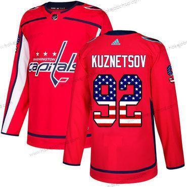 Adidas Muž Washington Capitals #92 Evgeny Kuznetsov Červené Domácí Autentické USA Flag Sešitý NHL Dres