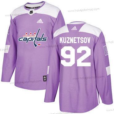 Adidas Muž Washington Capitals #92 Evgeny Kuznetsov Nachový Autentické Bojuje proti rakovině Sešitý NHL Dres