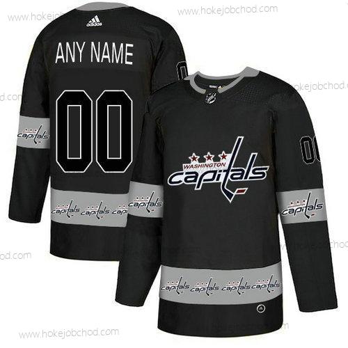 Adidas Muž Washington Capitals Přizpůsobené Černá Tým Logos Dres