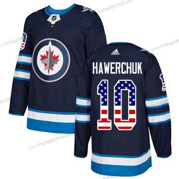 Adidas Muž Winnipeg Jets #10 Dale Hawerchuk Námořnictvo Modrý Domácí Autentické USA Flag Sešitý NHL Dres