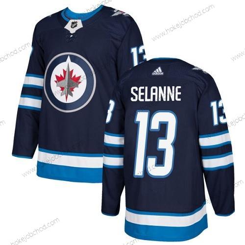 Adidas Muž Winnipeg Jets #13 Teemu Selanne Námořnictvo Modrý Domácí Autentické Sešitý NHL Dres