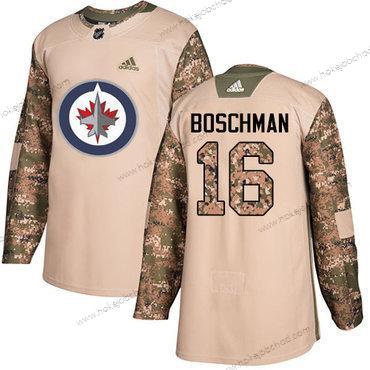 Adidas Muž Winnipeg Jets #16 Laurie Boschman Camo Autentické 2017 Veterans Day Sešitý NHL Dres