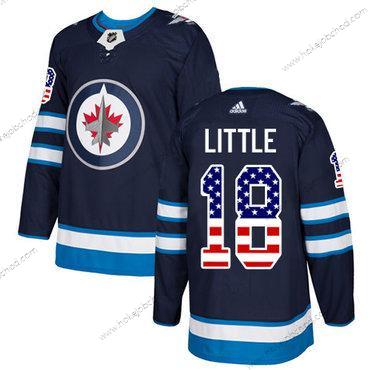 Adidas Muž Winnipeg Jets #18 Bryan Little Námořnictvo Modrý Domácí Autentické USA Flag Sešitý NHL Dres