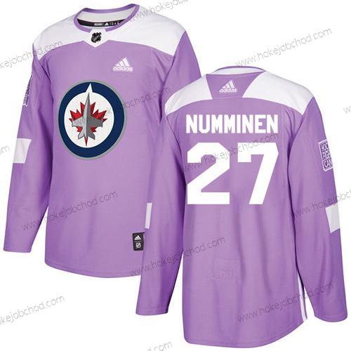 Adidas Muž Winnipeg Jets #27 Teppo Numminen Nachový Autentické Bojuje proti rakovině Sešitý NHL Dres