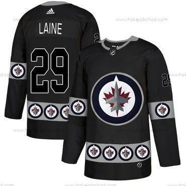 Adidas Muž Winnipeg Jets #29 Patrik Laine Černá Tým Logos Dres