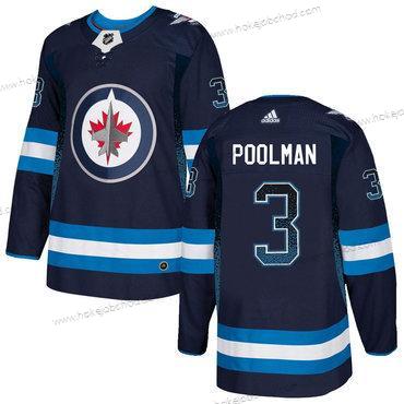 Adidas Muž Winnipeg Jets #3 Tucker Poolman Námořnictvo Dres