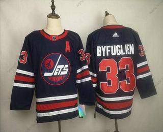 Adidas Muž Winnipeg Jets #33 Dustin Byfuglien Námořnictvo Modrý 2019 Heritage Klasický Sešitý NHL Dres