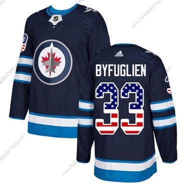 Adidas Muž Winnipeg Jets #33 Dustin Byfuglien Námořnictvo Modrý Domácí Autentické USA Flag Sešitý NHL Dres