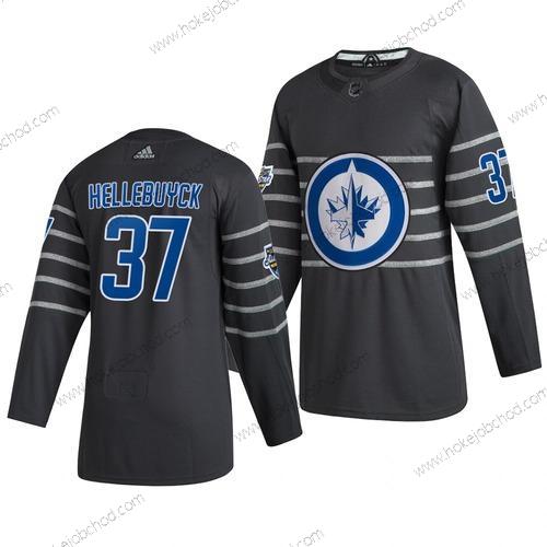 Adidas Muž Winnipeg Jets #37 Connor Hellebuyck Šedá 2020 NHL All-Star Game Dres