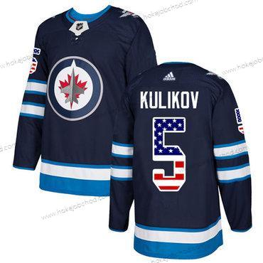 Adidas Muž Winnipeg Jets #5 Dmitry Kulikov Námořnictvo Modrý Domácí Autentické USA Flag Sešitý NHL Dres