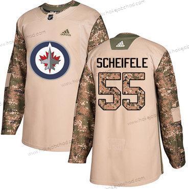 Adidas Muž Winnipeg Jets #55 Mark Scheifele Camo Autentické 2017 Veterans Day Sešitý NHL Dres