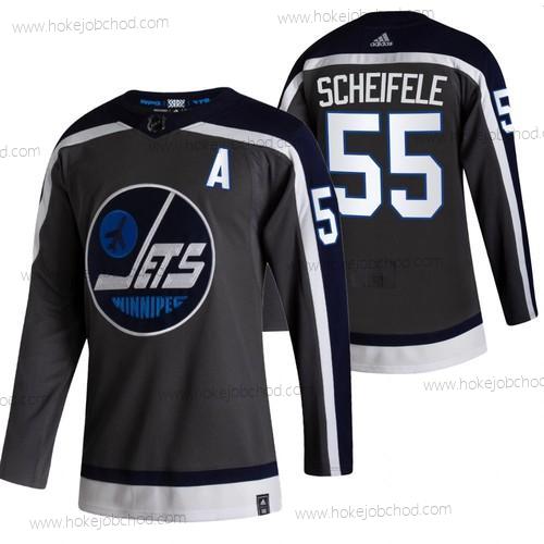 Adidas Muž Winnipeg Jets #55 Mark Scheifele Černá 2020-21 Obrácený Retro Náhradní NHL Dres