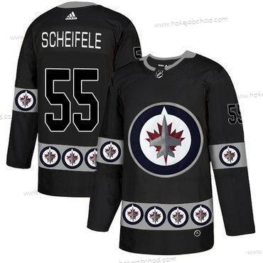 Adidas Muž Winnipeg Jets #55 Mark Scheifele Černá Tým Logos Dres