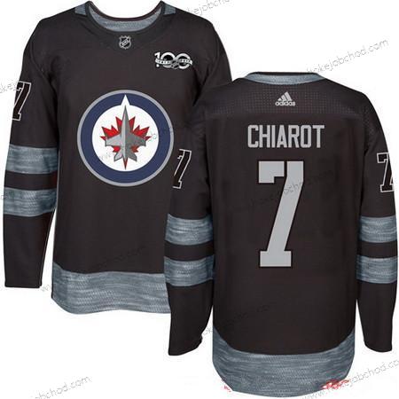 Adidas Muž Winnipeg Jets #7 Ben Chiarot Černá 100th Výročí Sešitý NHL 2017 Hokejový Dres