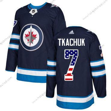 Adidas Muž Winnipeg Jets #7 Keith Tkachuk Námořnictvo Modrý Domácí Autentické USA Flag Sešitý NHL Dres