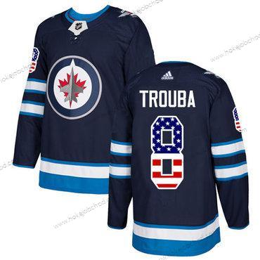 Adidas Muž Winnipeg Jets #8 Jacob Trouba Námořnictvo Modrý Domácí Autentické USA Flag Sešitý NHL Dres