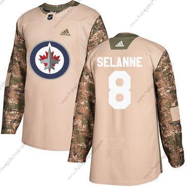 Adidas Muž Winnipeg Jets #8 Teemu Selanne Camo Autentické 2017 Veterans Day Sešitý NHL Dres