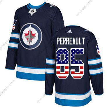 Adidas Muž Winnipeg Jets #85 Mathieu Perreault Námořnictvo Modrý Domácí Autentické USA Flag Sešitý NHL Dres