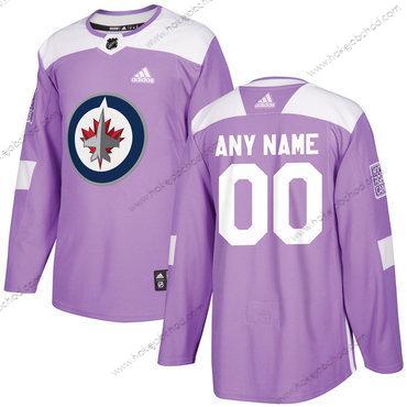 Adidas Muž Winnipeg Jets Přizpůsobené Nachový Růžový Hokejový Bojuje proti rakovině Tréninkový Dres