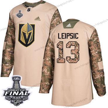 Adidas Muž Zlatoen Knights #13 Brendan Leipsic Camo Autentické 2017 Veterans Day 2018 Stanley Cup Final Sešitý NHL Dres