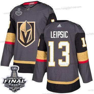 Adidas Muž Zlatoen Knights #13 Brendan Leipsic Šedá Domácí Autentické 2018 Stanley Cup Final Sešitý NHL Dres