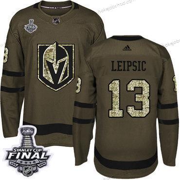 Adidas Muž Zlatoen Knights #13 Brendan Leipsic Zelená Salute to Service 2018 Stanley Cup Final Sešitý NHL Dres