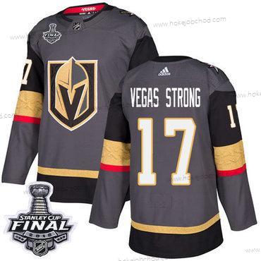 Adidas Muž Zlatoen Knights #17 Vegas Strong Šedá Domácí Autentické 2018 Stanley Cup Final Sešitý NHL Dres